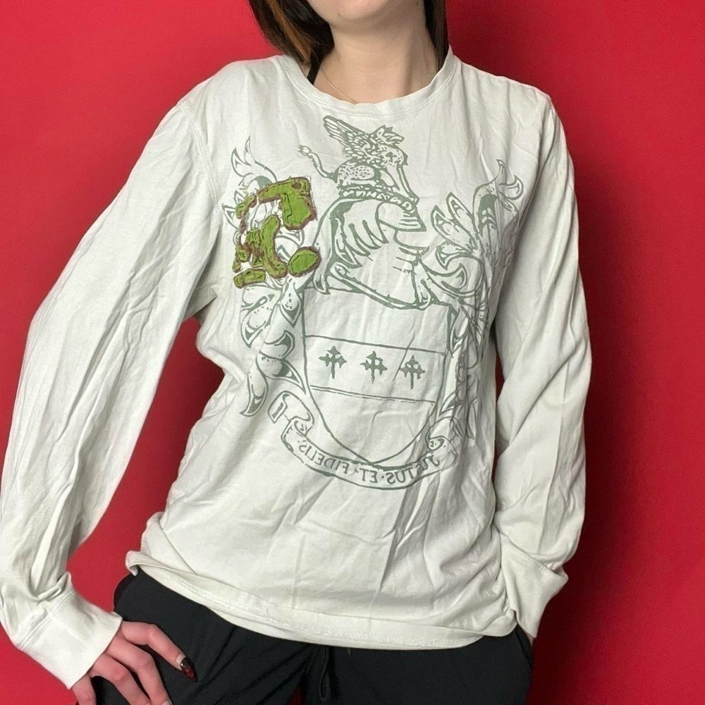 White and green affliction style long sleeve ππ€ββββββββββββββββ